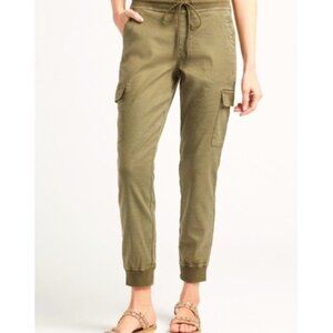 Level 99 Errand Cargo Jogger Pants in Spiced Cinnamon caqui sand Linen Blend
